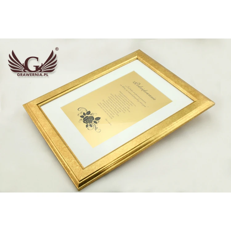 Golden diploma in a golden frame - horizontal or vertical - DWR1